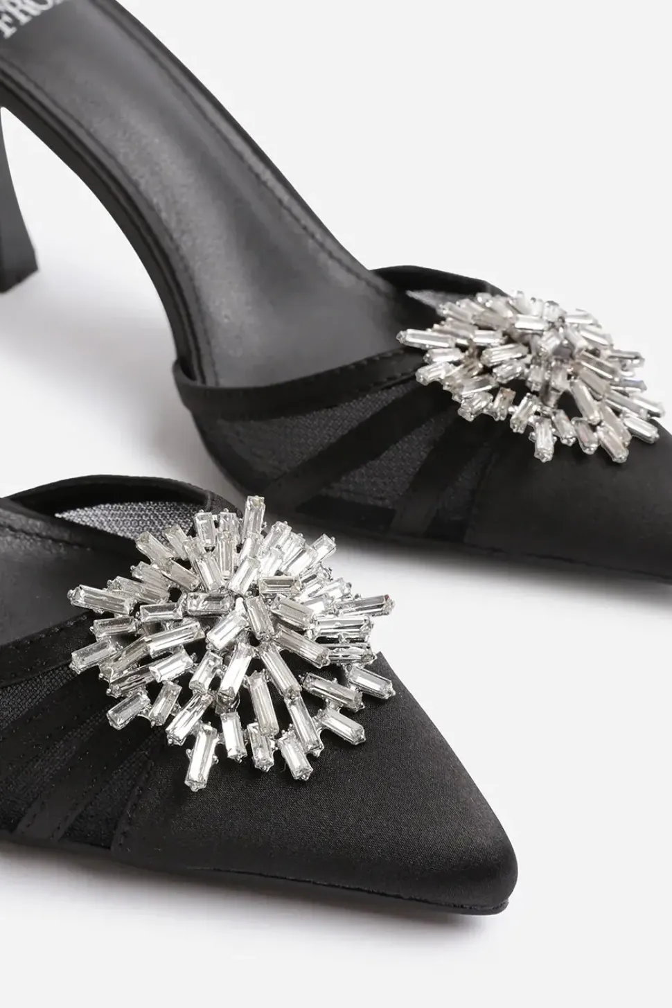 'Abia' Wide Fit High Heel With Pointed Toe And Diamante Detail