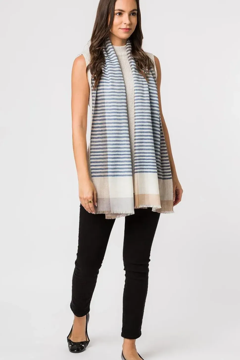'Accent' Cashmere & Merino Wool Pashmina