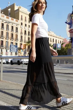 'Alice' Tiered Frill Maxi Skirt