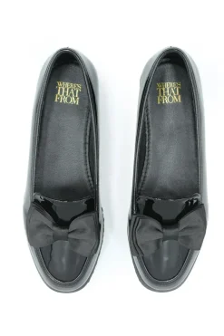 'Alpha' Wide Fit Slip On Loafer Slider With Bow Detail