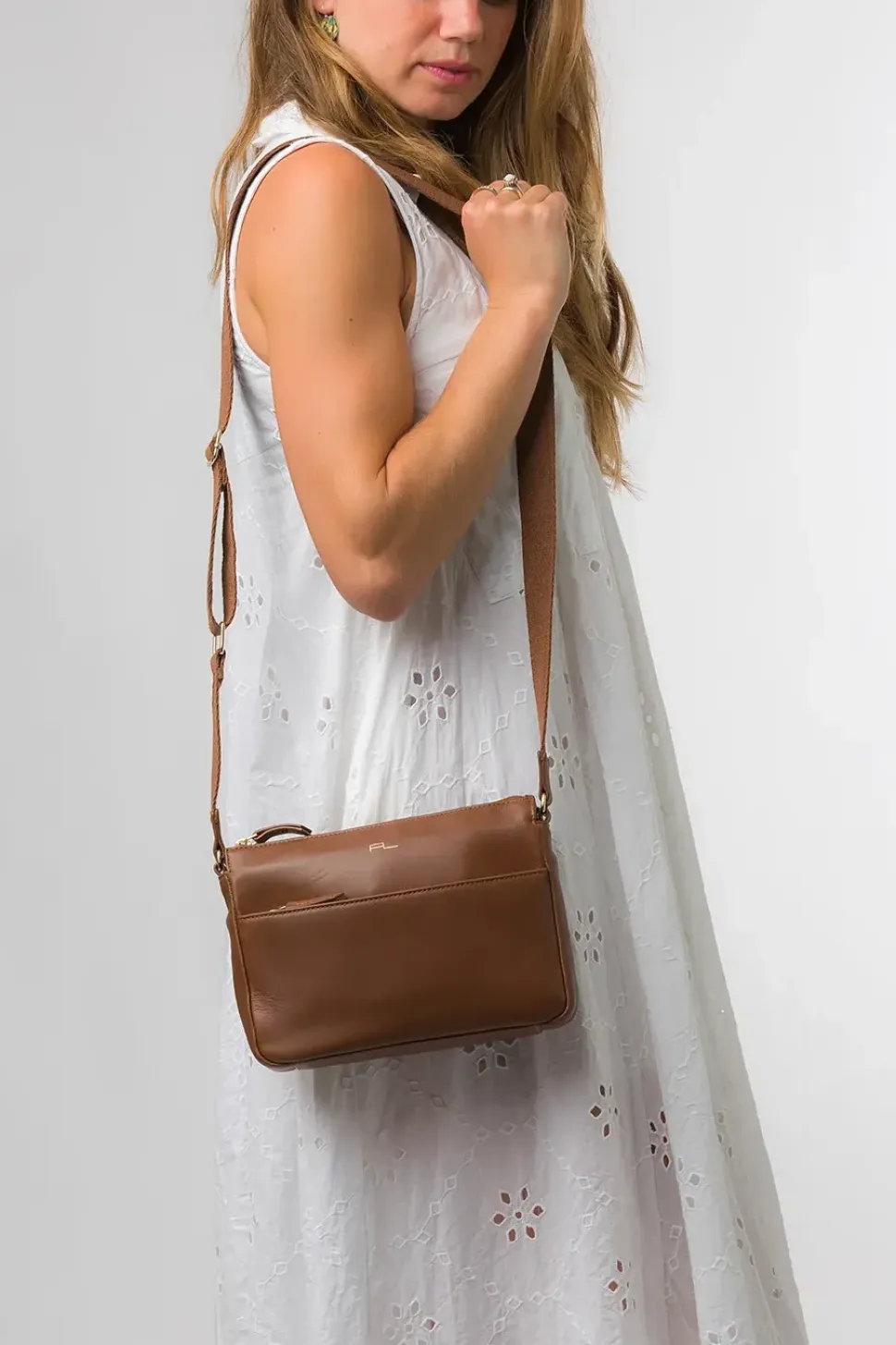 'Amber' Black Nappa Leather Cross Body Bag