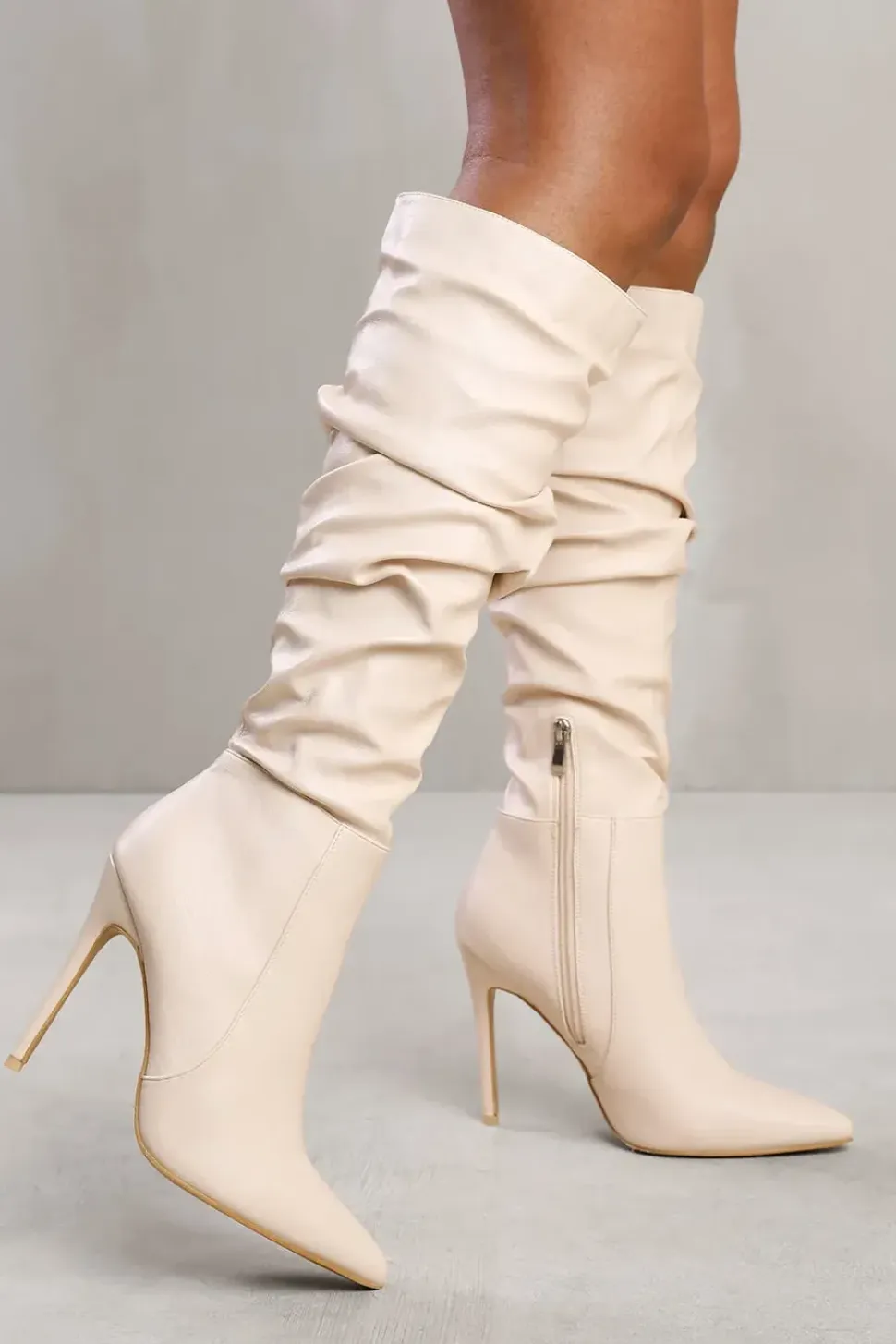 'Amelia' Below Knee High Heel Slouch Boot