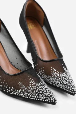 'Aralyn' Wide Fit Court Shoe With Diamante Detailing