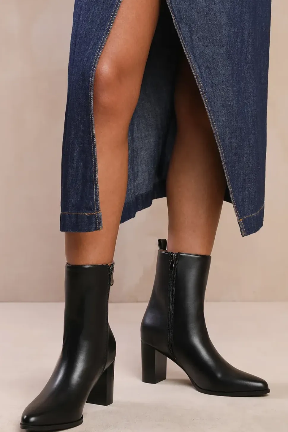 'Artic' Block Heel Ankle Boot