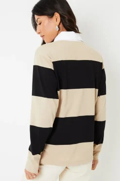 'Asher' Stripe Paris Embroidery Rugby Shirt