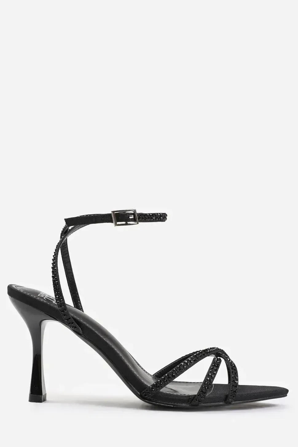 'Audra' Cross Over Strap With Gem Detailing Heels
