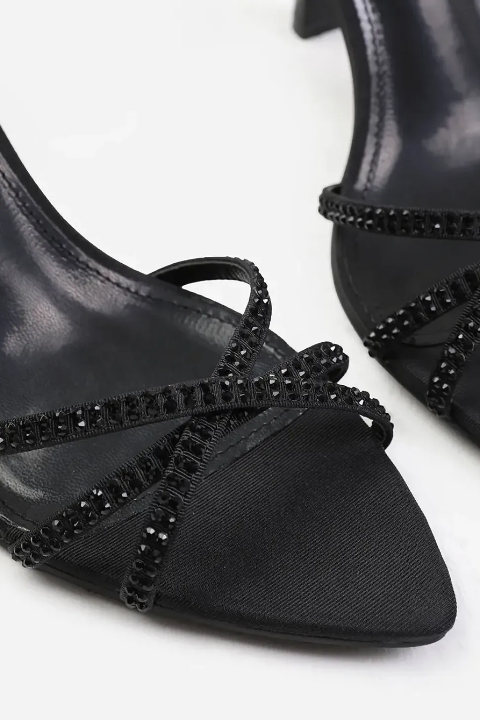 'Audra' Cross Over Strap With Gem Detailing Heels