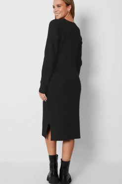 'Ava' V-Neck Knitted Midi Dress