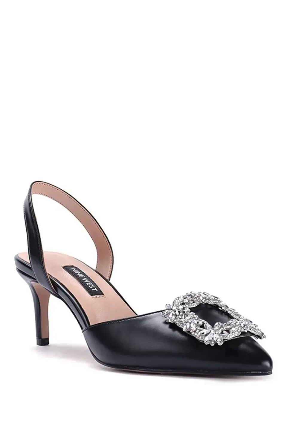 'Avery' Black Sling Back Court Shoe
