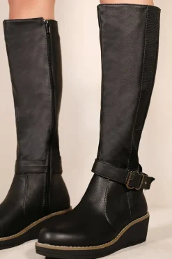 'Ayleen' Wedge Heel Knee High Boots