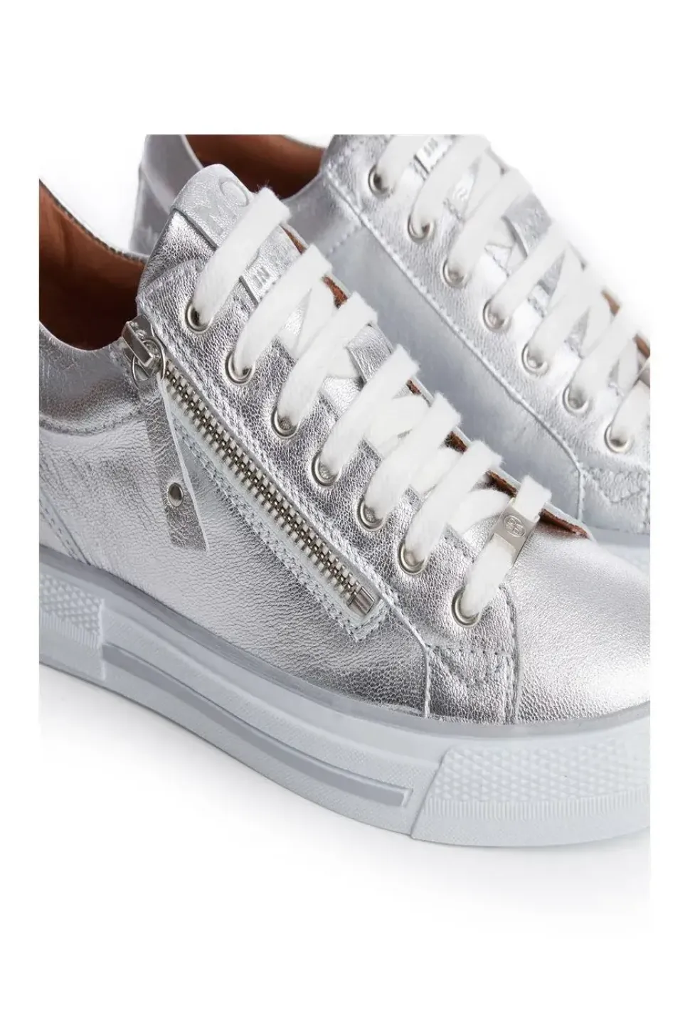 'Brayleigh' Metallic Leather Trainers