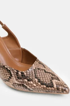 'Cairo' Wide Fit Pointed Toe Slingback Mid Heels