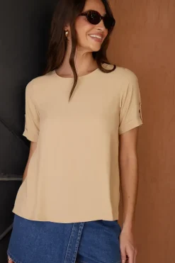'Camilla' Short Roll Sleeve T-Shirt Blouse