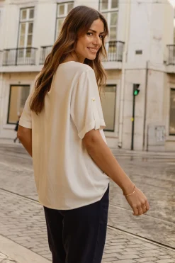 'Camilla' Short Roll Sleeve T-Shirt Blouse