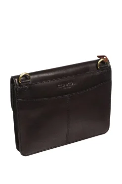 'Cara' Leather Cross Body Clutch Bag