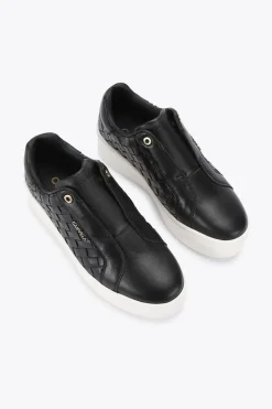 'Connected Laceless Weave' Leather Trainers