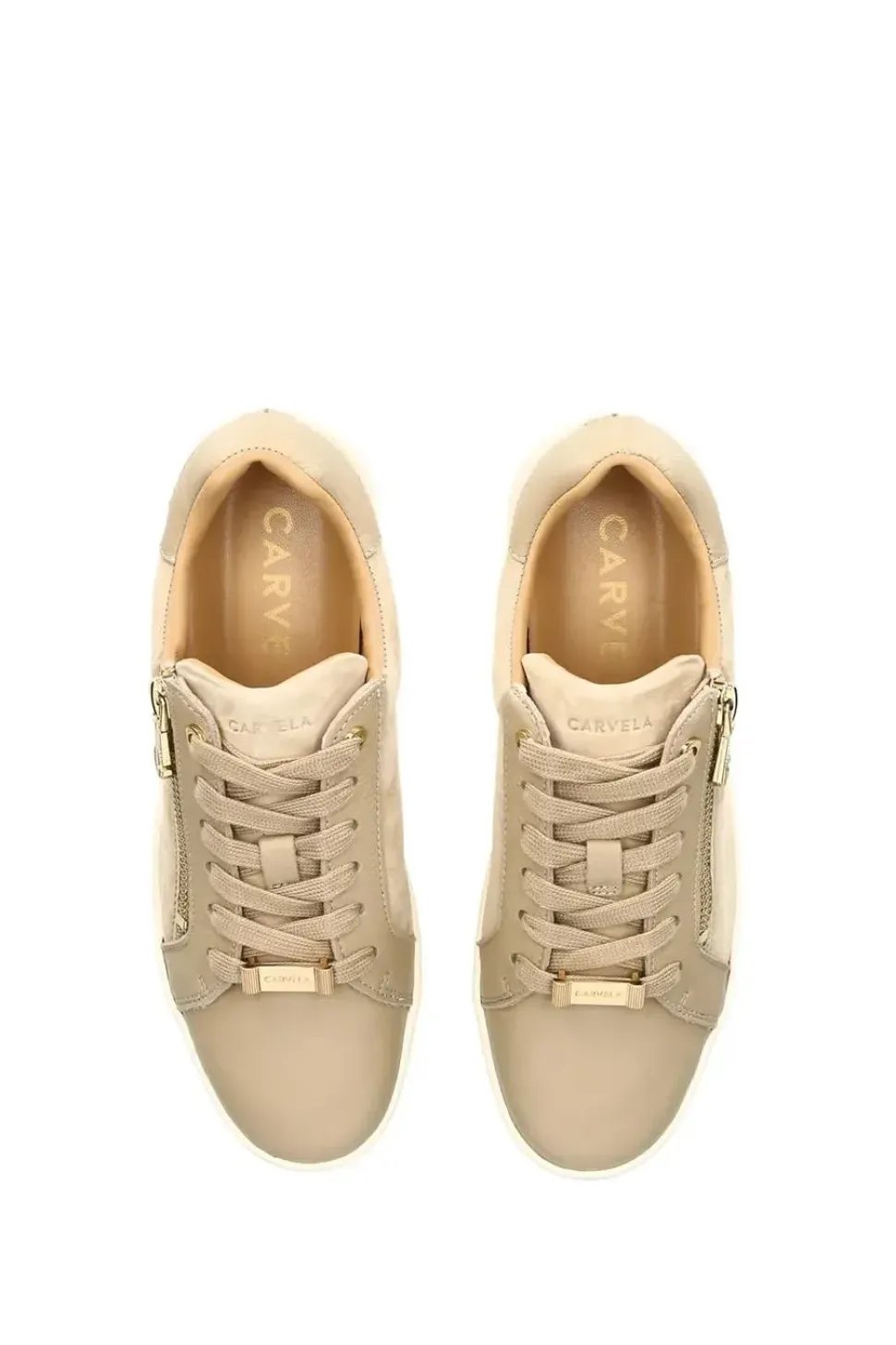 'Connected Zip' Leather Suede Trainers