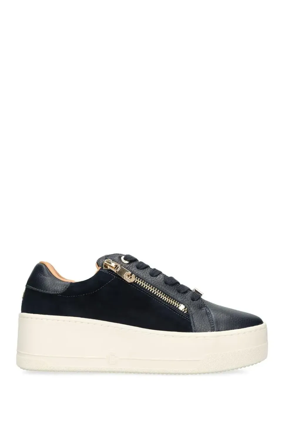 'Connected Zip' Leather Trainers