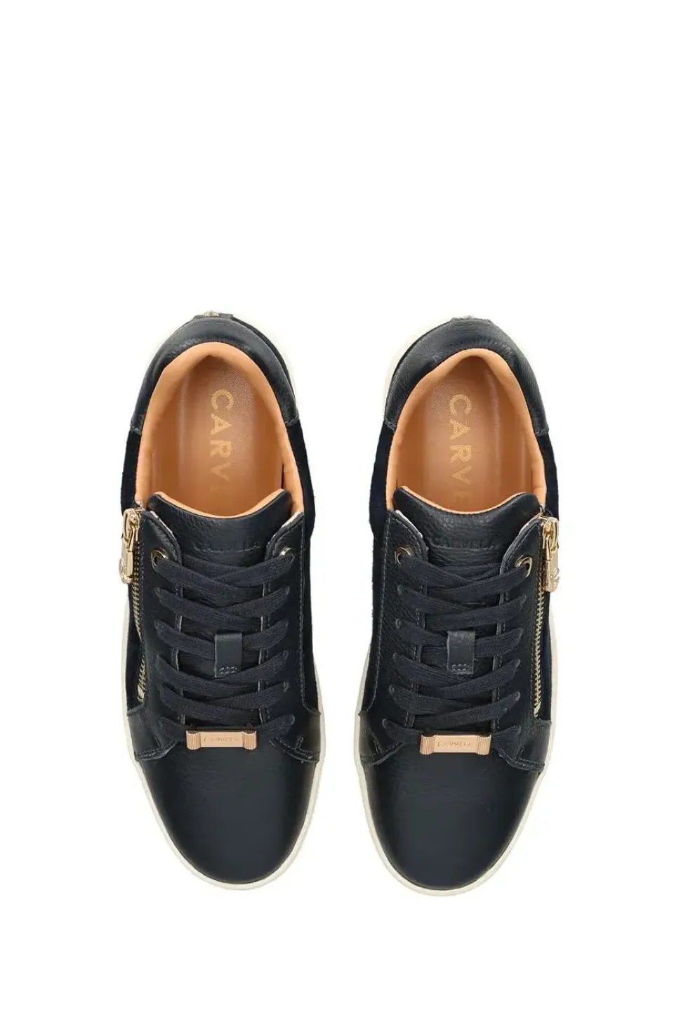 'Connected Zip' Leather Trainers
