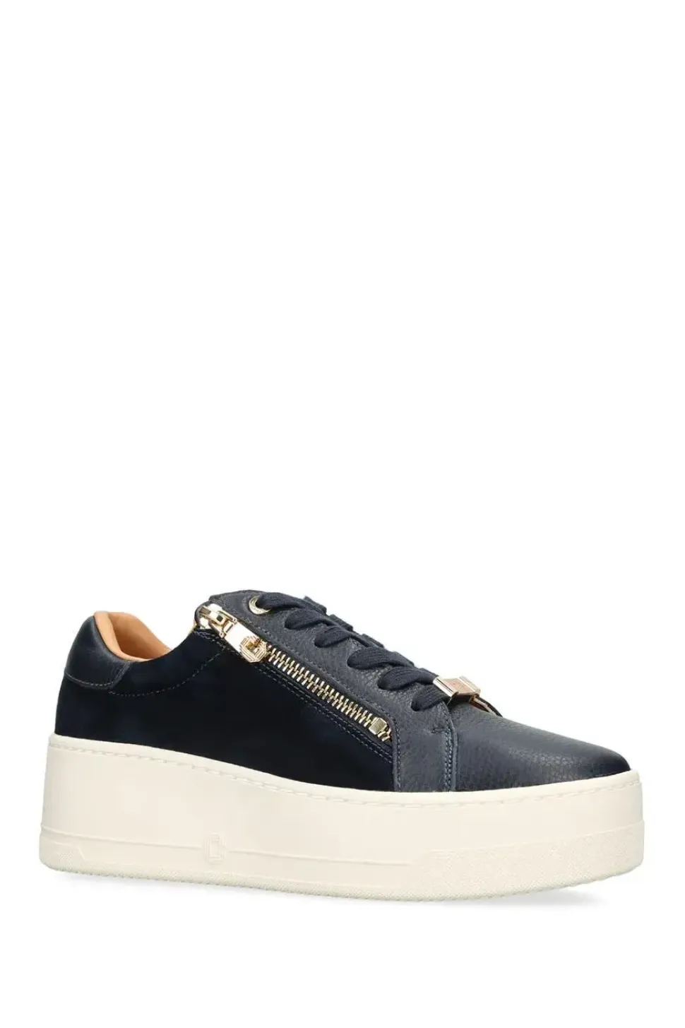 'Connected Zip' Leather Trainers