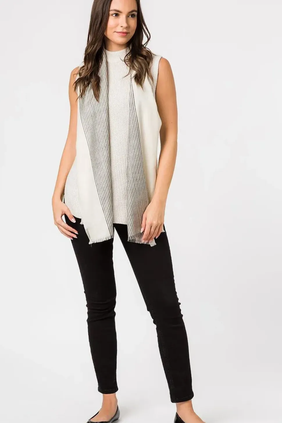 'Contrast' Cashmere & Merino Wool Pashmina