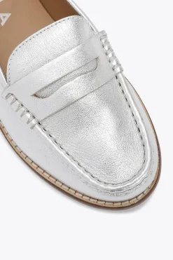 'Crackle' Leather Flats