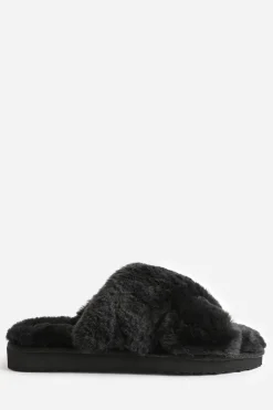 'Cuddle' Cross Over Fluffy Slippers