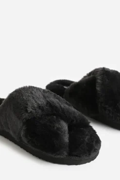 'Cuddle' Cross Over Fluffy Slippers