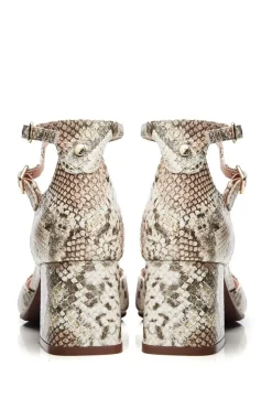 'Daziah' Snake Print Leather Court Shoes