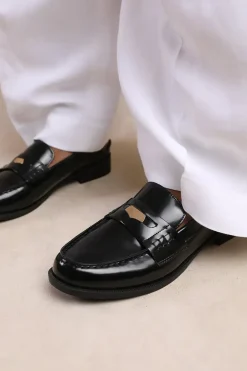 'Denver' Slip On Loafer With Gold Detailing