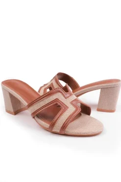 'Drama' Wide Fit Cut Out Strap Block Heel Sandals