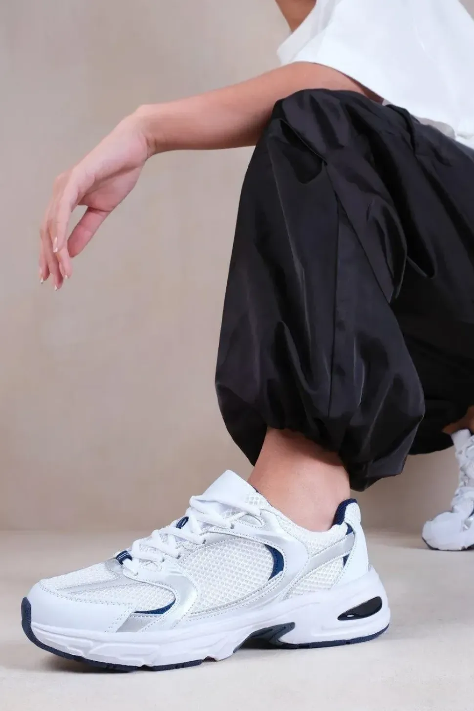'Echo' Fashion Lace Up Trainers With Mesh Detail