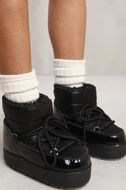 'Eden' Puffer Quilted Ankle Boot With Chunky Soles