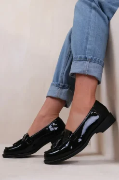 'Elder' Extra Wide Fit Flatform Slip On Loafers Shoes With Tassle