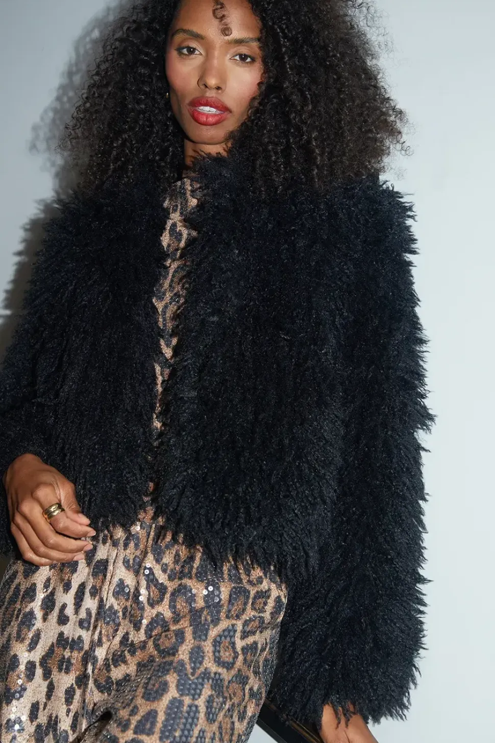 'Ernie' Mongolian Faux Fur Vintage Style Coat
