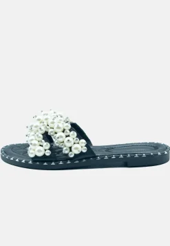 'Eve' Pearl Flat Slider Sandals