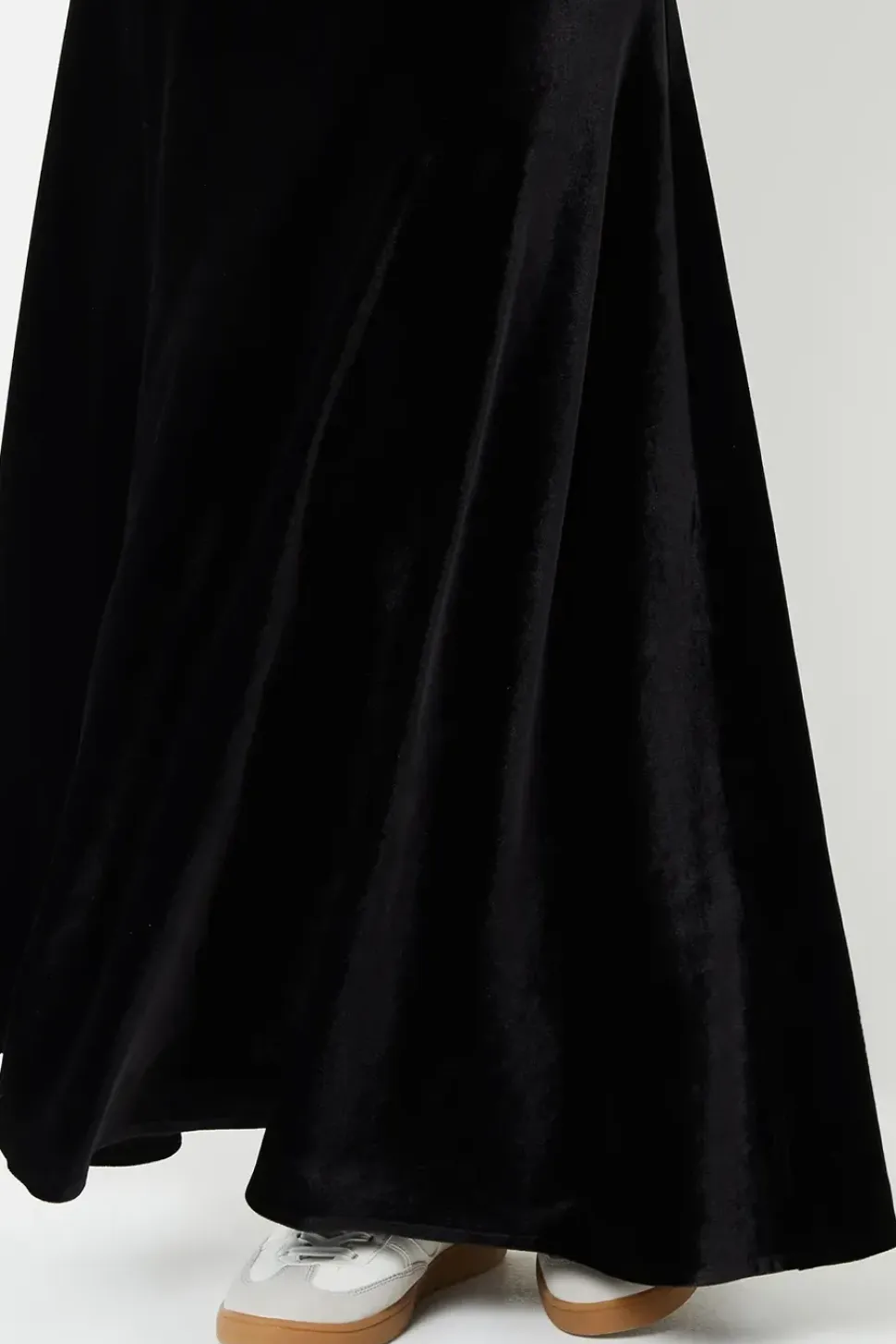 'Fauna' Velvet Flared Pull On Maxi Skirt