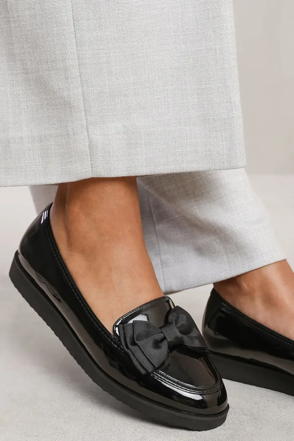 'Fionna' Slip On Loafer Slider With Bow Detail