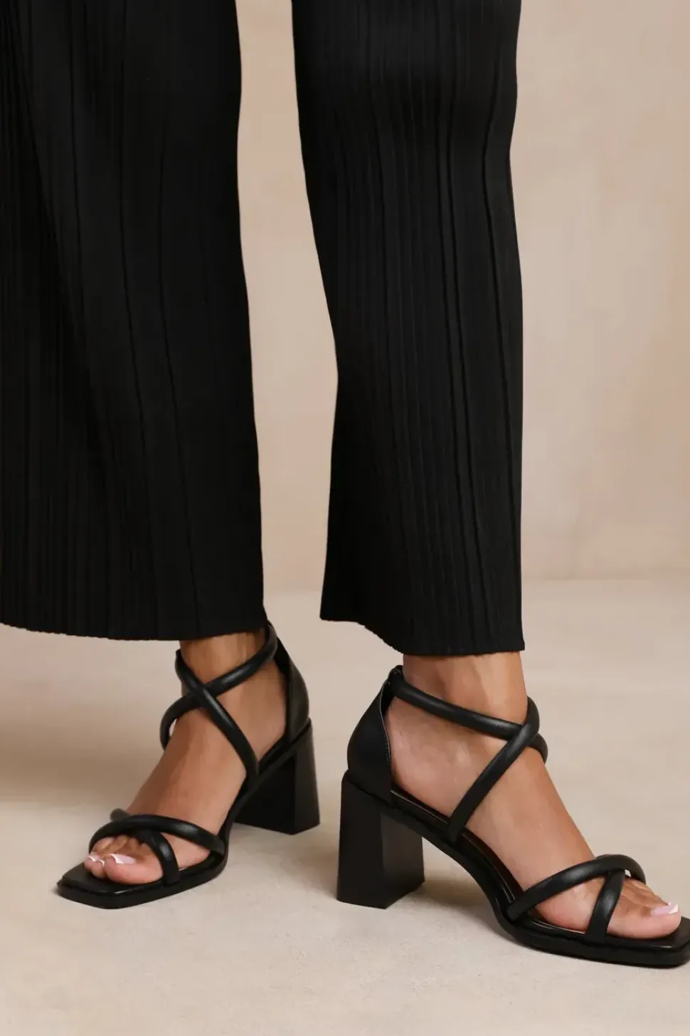 'Flordia' Wide Fit Cross Over Multi Strap Heels