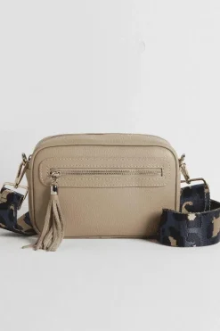 'Florence' Crossbody Bag with Dark Leopard Print Strap