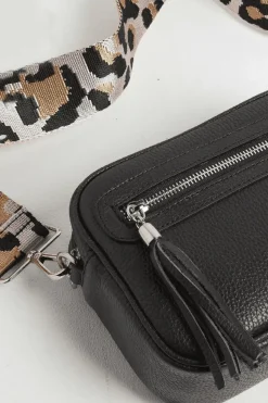 'Florence' Crossbody Bag with Leopard Print Strap