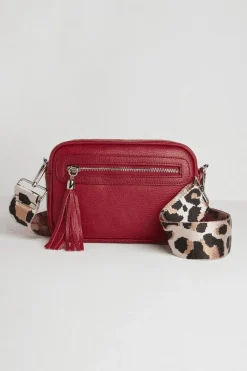 'Florence' Crossbody Bag with Leopard Strap