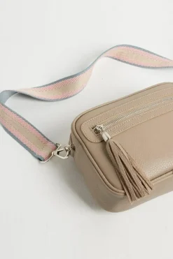 'Florence' Crossbody Bag with Pastel Stripe Strap