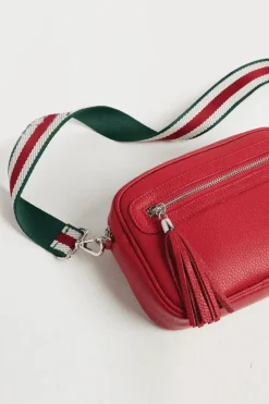 'Florence' Crossbody Bag with Stripe Strap