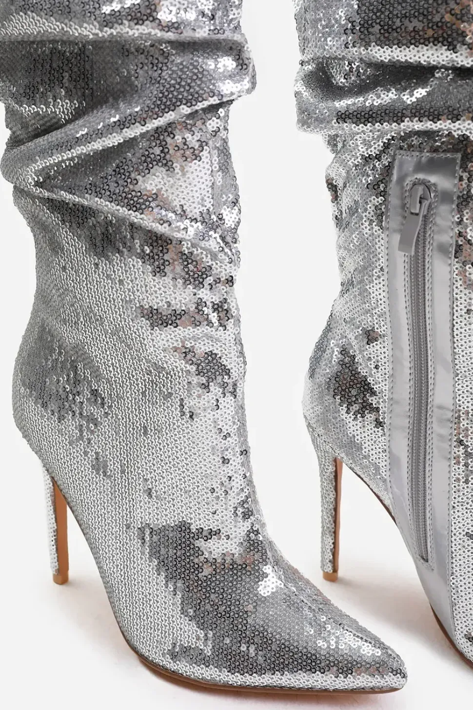 'Glimmer' Below Knee Sequin Slouch Boots