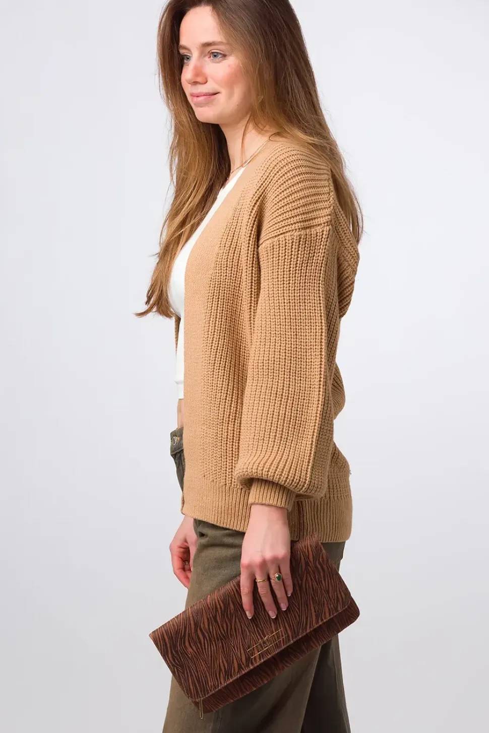 'Golders' Leather Clutch Bag