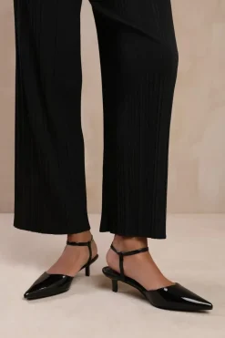'Greece' Wide Fit Low Kitten Heels Pointed Toe Ankle Strap
