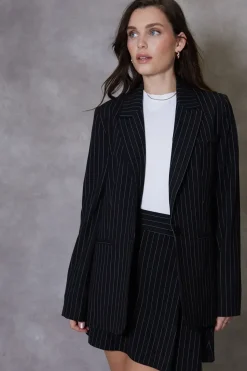 'Hart' Classic Pinstripe Lined Blazer