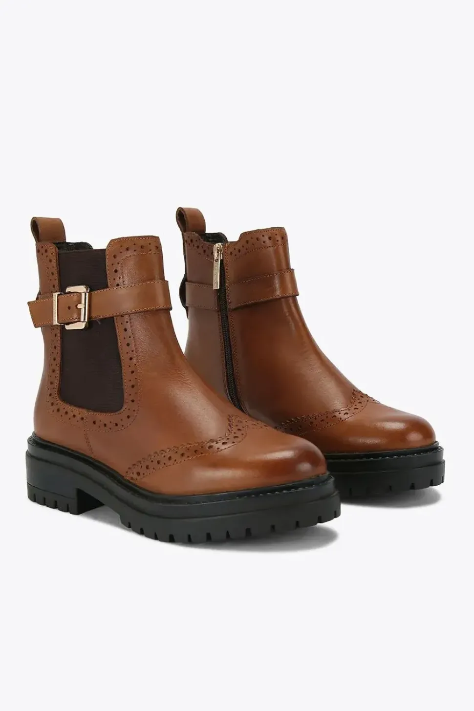 'Headline Brogue' Leather Boots