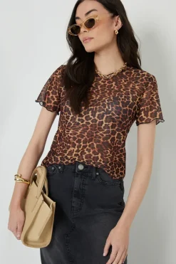 'Hibiscus' Short Sleeve Sheer Mesh T-Shirt